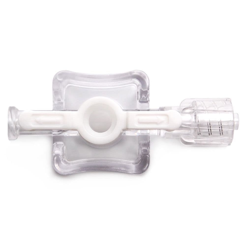 Female / Male Luer Lock, 2-Arm High Profile, White, 1.200psi, PC (Polycarbonate), Clear, without Caps