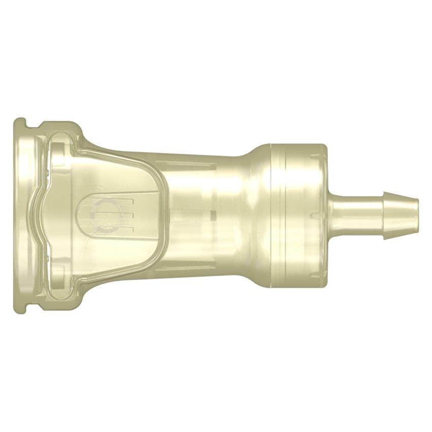 Female Thumb Latch - SDA Series to 6,4mm (1/4") Tube Connection, Straight, PSU (Polysulfone), Shut-Off